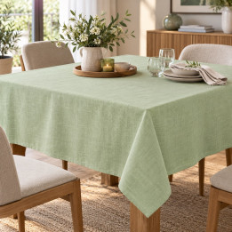 Tischdecke Pistaziengün - abwaschbar mit Unimuster