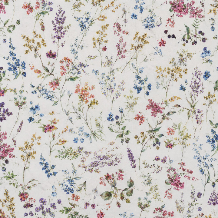 Bunte Blumenwiese – Stoffmuster im Detail