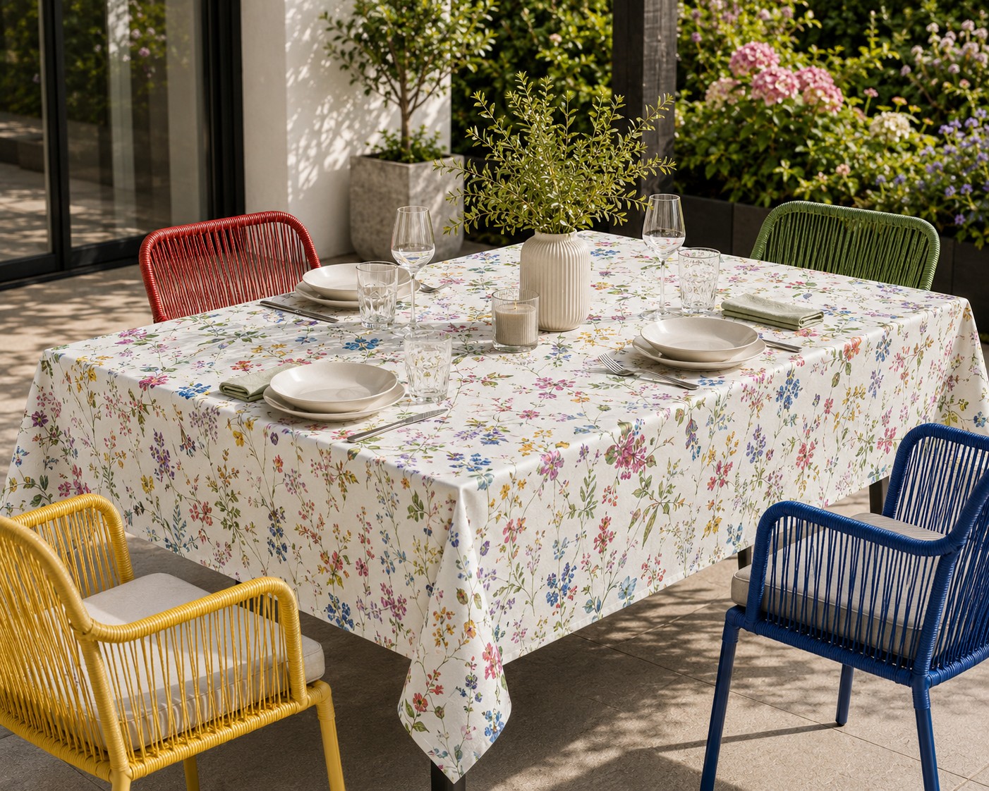 Bunte Blumenwiese – Tischdecke nach Maß